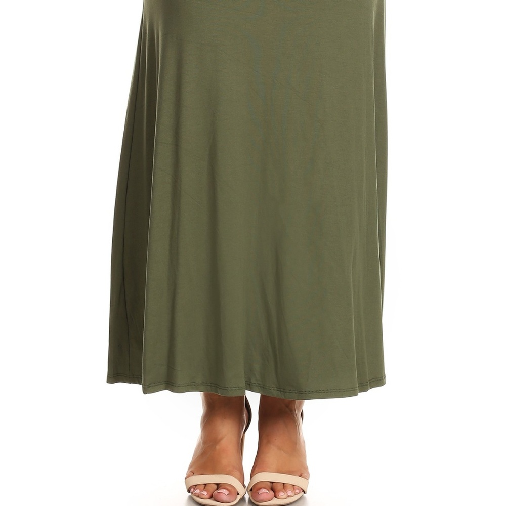 FOLD OVER MAXI SKIRT IN OLIVE